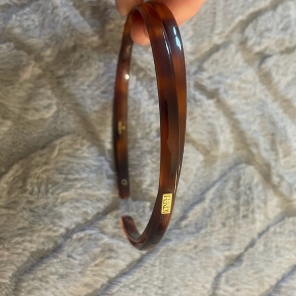 FENDI Brown Tortoiseshell Vintage Headband / Hair Clip Accessory - Picture 9 of 10